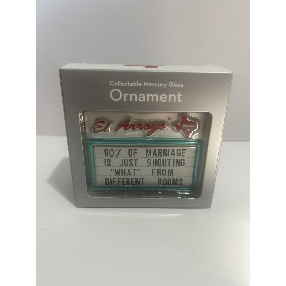 El Arroyo Marquee Sign Christmas Ornament Mercury Glass
